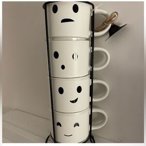 Ghost mug stack faces Halloween